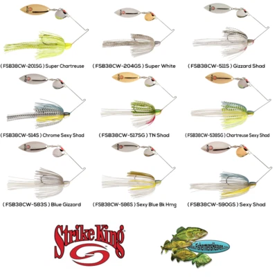 Strike King Spinnerbaits KVD 3/8 oz Colorado Willow elige cualquier 9 colores FSB38CW Foto 1 de 4