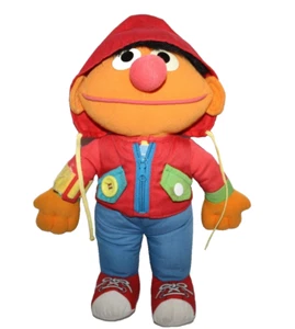 VTG Playskool Sesame Street Ernie Plush Dress Me Up 1989 Zip Snap Button Tie 13" - Picture 1 of 7