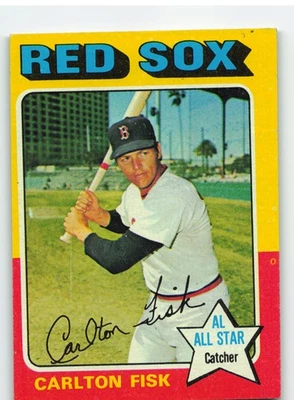 1975 Topps #80 Carlton Fisk - Boston Red Sox **Set Break** - Image 1 of 2