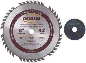 Oshlun SDS-0842 8 Zoll 42 Zähne Stapel Dado Set mit 5/8 Zoll Dorn - Bild 1 von 5