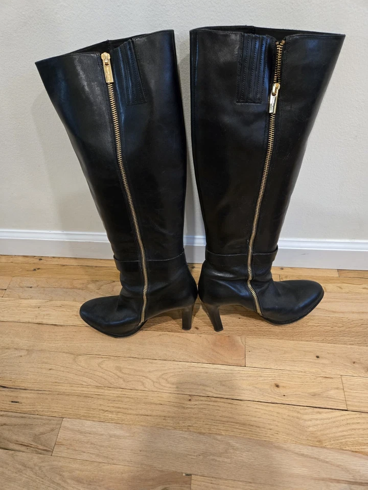 Michael Kors Hamilton 女式拉链靴黑色,10.0 美国 — 第 1/4 张图片