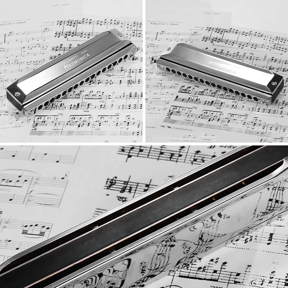 Swan SW-1664 16 Holes Chromatic Harmonica C Key 64 Tones Mouth Organ with Case - Image 1 of 4