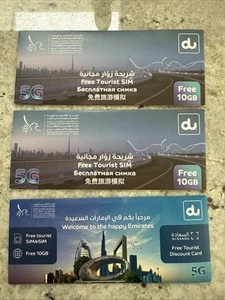 3 X UAE Tourist SIM Cards - Free 10 GB data in each sim Dubai Emirates - Zdjęcie 1 z 2