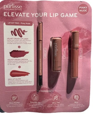 Purlisse Lip Kit Trio  Pinky Nude  - open box - Image 1 of 2