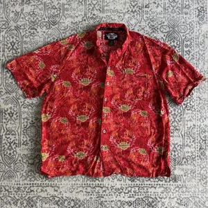 Vintage 90s Harley Davidson Flame Logo Lightweight Button Up Short Sleeve Shirt - Picture 1 of 5