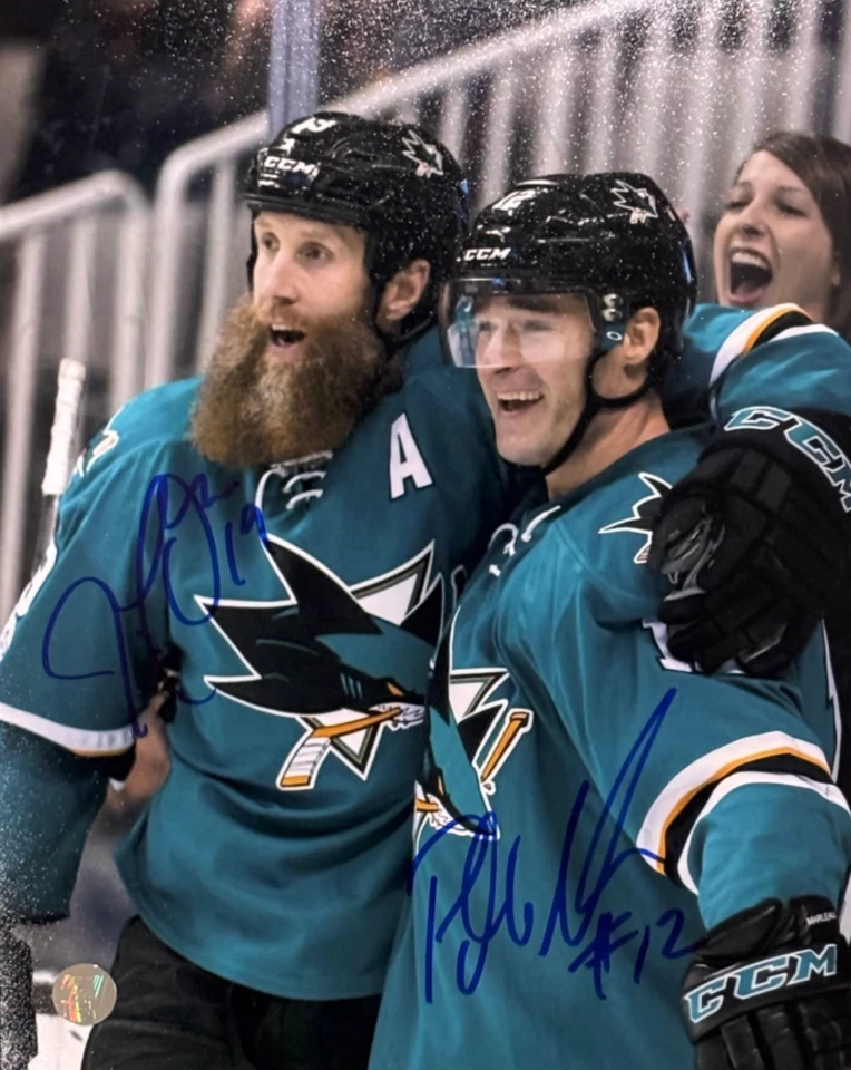 Foto autografiada de 8x10 de Joe Thornton y Patrick Marleau Foto 1 de 1