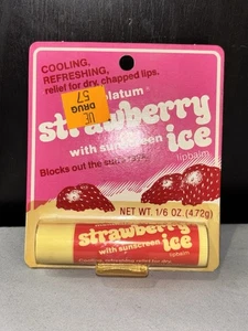 Vintage Mentholatum Strawberry Ice Lippenbalsam versiegelt mit Sonnencreme 4,72 g Neu in Verpackung - Bild 1 von 8