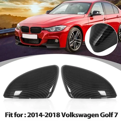 1 Pair Mirror Cover Cap Carbon Fiber Pattern for Volkswagen Golf 7 2015-2018 Foto 1 de 4