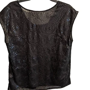Francescas transparente Bluse mit schimmerndem Rücken, S - Bild 1 von 4