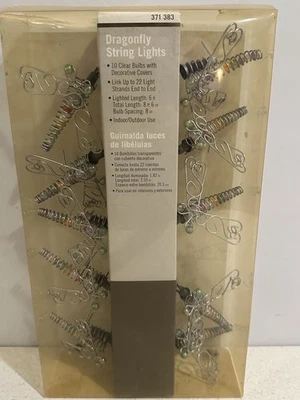 VTG Home Depot Dragonfly String Lights 10 Clear Bulbs Decorative Covers NIB - Image 1 of 4