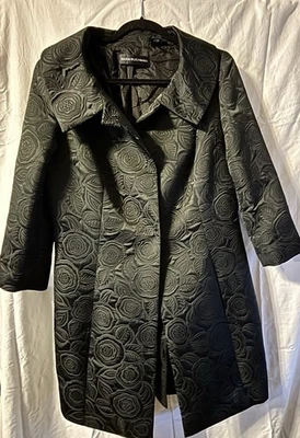 Женское пальто Dana Buchman Цвет черный Жаккард Парча Размер 14  - Изображение 1 из 4