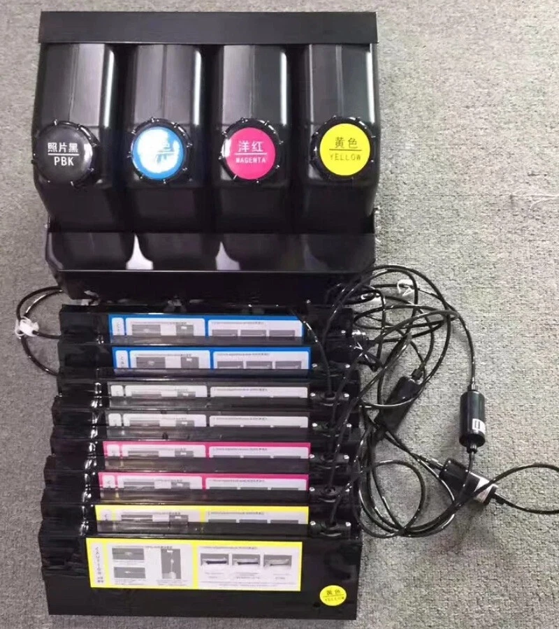 4 Ink Bottle + 8 UV Ink Cartridge UV CISS for Roland/Mimaki/Mutoh Printers - Image 1 of 1