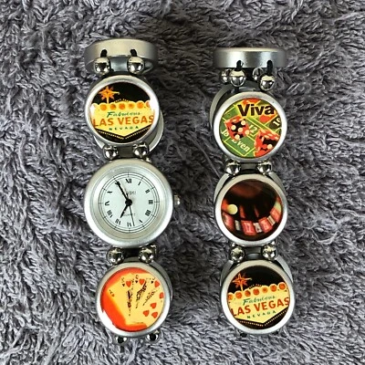 Vintage Vivani Women Dress LAS VEGAS Casino Round Extra Band Quartz Watch 7 1/2" - Image 1 of 4