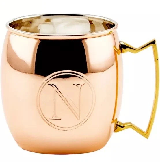 Старая голландская международная твердая московская кружка-мул, 16 унций, с монограммой T, медь - Изображение 1 из 1