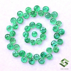 2 mm Natural Emerald Round Cut Lot 20 Pcs 0.76 CTS Untreated Loose Gemstones - Picture 1 of 6