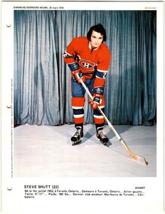 1972-73 Dimanche / Derniere Heure Photos Steve Shutt #NNO Montreal Canadiens