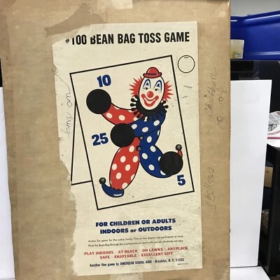 Bolsa de frijoles vintage lanzamiento, espeluznante payaso juego de carnaval. Tablero de patio trasero plegable + bolsas Foto 1 de 4