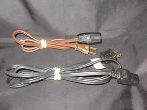 2 CORDS LEVITON 2 Prong Plug Small Appliance Power 10A 125V 5A 250V & 7A 1 25V - Picture 1 of 3
