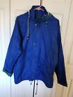 Vintage Helly Hansen 90S Rain Sailing Jacket Coat Hooded Blue Unisex M L