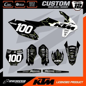KTM 85 MOTOCROSS GRAPHICS, CUSTOM MX GRAPHICS KIT , SX 85 GEO BLK YEL - Picture 1 of 8