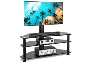 Swivel TV Stands Floor Table with Mount for 37 40 43 47 50 55 60 65 inch TVs - Picture 1 of 6
