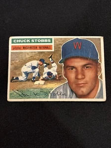 Chuck Stobbs 1956 Topps 68 pliegue trasero blanco ¡buen centrado! - Imagen 1 de 3