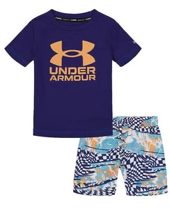 Under Armour Little Boys Viral Blue Swim Outfit Set Trunks Rash Guard NEW 6 - Picture 1 of 2