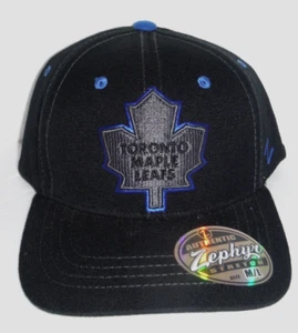 Zephyr NHL Toronto Maple Leafs Stretch Fit Size M/L Black Hat New With tags - Picture 1 of 5