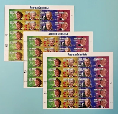 #4224-4227 AMERICAN SCIENTISTS 41¢ - 3 Sheets x 20 = 60 Stamps - FV$24.60 - Image 1 of 3
