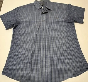 Eddie Bauer Classic Fit Button Up Casual Shirt MEDIUM Short Sleeve Blue Plaid - Picture 1 of 5