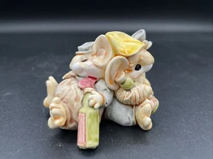 Little Cheesers - Figura de ratón borracho bebiendo - 1991 Ganz 05122 - Imagen 1 de 6