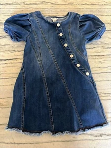 Habitual Girl Demin Puff Sleeve Snap Closure Dress Size 4/5 - Picture 1 of 7