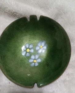 Vintage 1950’s 1960’s Mid Century Modern Art Enamel Flowers Table Top Ashtray - Picture 1 of 8