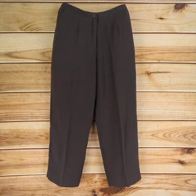 Norton McNaughton Dress Pants Womens Size 12P Dark Brown Stretch Waist High Rise - Image 1 of 4