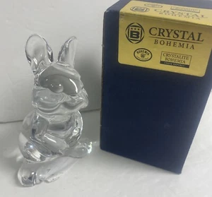 Bohemia Klar Kristall Hase Häschen Figur Briefbeschwerer Geschenk Neu - Bild 1 von 7
