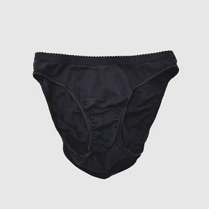 Vintage JC Penney Delicates Cotton Panty Black Size 6 Scalloped Waist - Picture 1 of 7