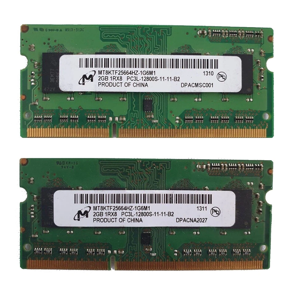 MICRON 4GB (2 x 2GB) APPLE MACBOOK PRO MAC MINI PC3-12800S DDR3-1600 RAM MEMORY - Image 1 of 1