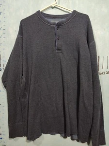 LL Bean Long Sleeve Henley Shirt Mens XL Blue Traditional Fit Pullover - Picture 1 of 12