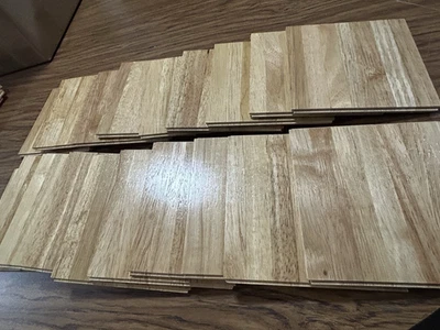 ¡20 piezas de parquet hágalo usted mismo! Madera maciza Hevea de 7 dedos 6x6x5/16 ¡ENVÍO GRATUITO! Foto 1 de 4