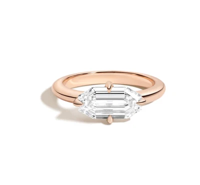 Diamond Engagement Ring GLI IGI Lab Grown Octagon Step Cut 1.50 Ct 18K Rose Gold - Image 1 of 4