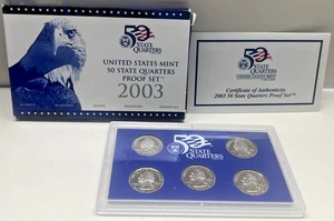 2003S United States Mint Proof Set (5 Piece Quarter Set) - Picture 1 of 3