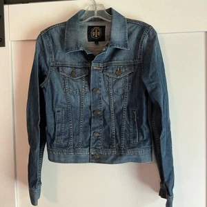 Talbots Classic Denim Jean Jacket Womens Size 4 Bohemian Normcore - Picture 1 of 6