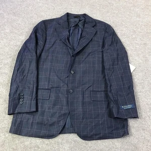 Brooks Brothers Blazer Mens 40R Navy Pink Check Wool Hopsack REDA 1865 2 Button - Picture 1 of 20