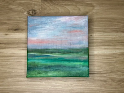 Pequeña pintura al óleo original, paisaje naturaleza obra de arte mini arte, Emmer Plaxe Foto 1 de 4