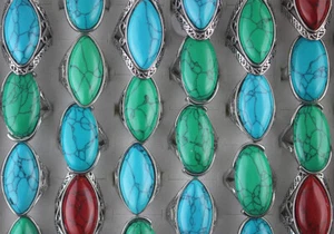 Wholesale Lots 47pcs Mixed Natural Stone Rings For Unisex Silver P Jewellery - Picture 1 of 12