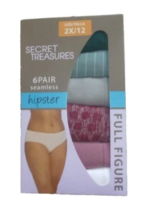 Damengröße 2X (12) Secret Treasuries 6er-Pack verschiedene Hipster nahtlos - Bild 1 von 1