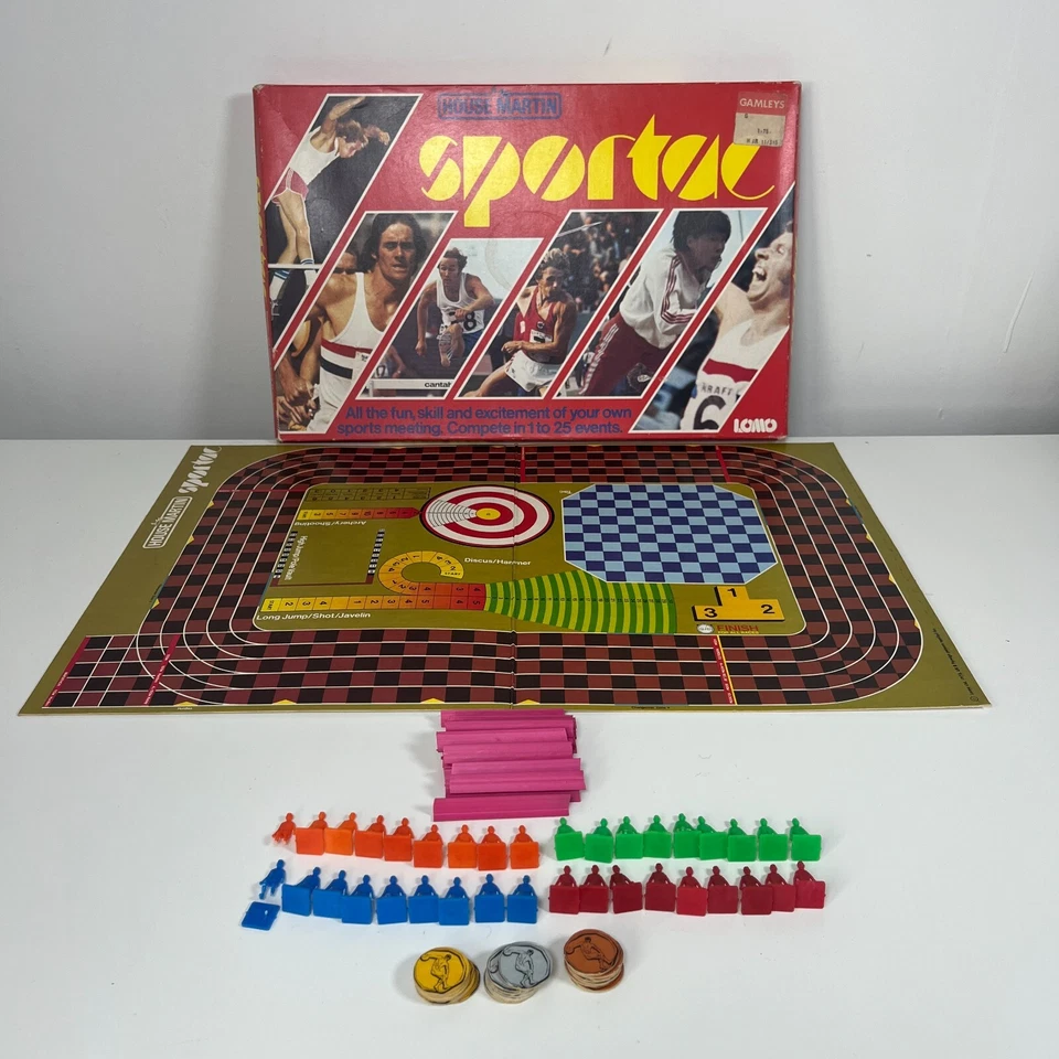 Rare Vintage Sportac Sports Board Game by House Martin 1975 - COMPLETE - Image 1 of 4