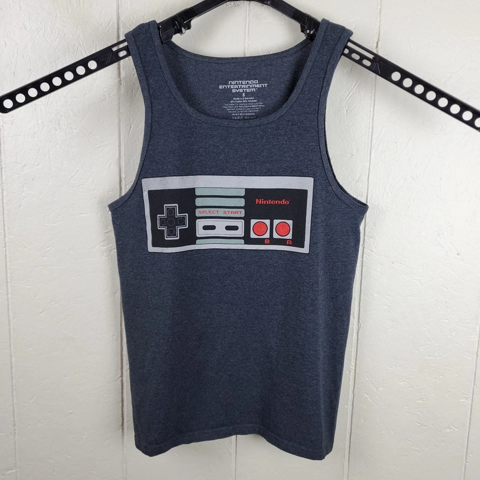 Camiseta sin mangas Nintendo Entertainment System para hombre pequeña gris cuello redondo sin mangas NES Foto 1 de 4