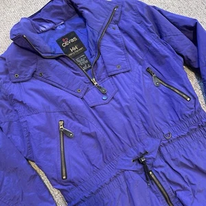 VTG Cevas By Helly Hansen Ski Jacket Womens Small Purple 1/4 Zip Gaper Day - Picture 1 of 11