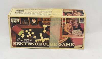 Scrabble Sentence Cube 100% Complete Dice Game Selchow & Righter 1971 - Image 1 of 3